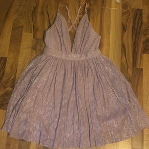 Mauve Deep-V Homecoming/Formal Dress